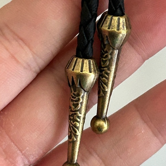 4/$100 Bolo tie grey sun with leather black rope for him or her - Picture 4 of 5